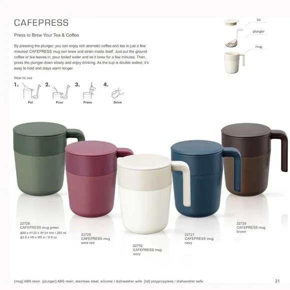 Kinto Cafepress Mug Wine Red - Picture 3 of 6